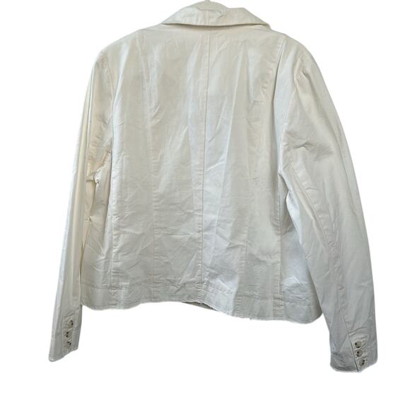 Anthropologie Pilcro Double Breasted Crop Fray Hem Blazer in Cream X-Large NWT - Picture 6 of 8